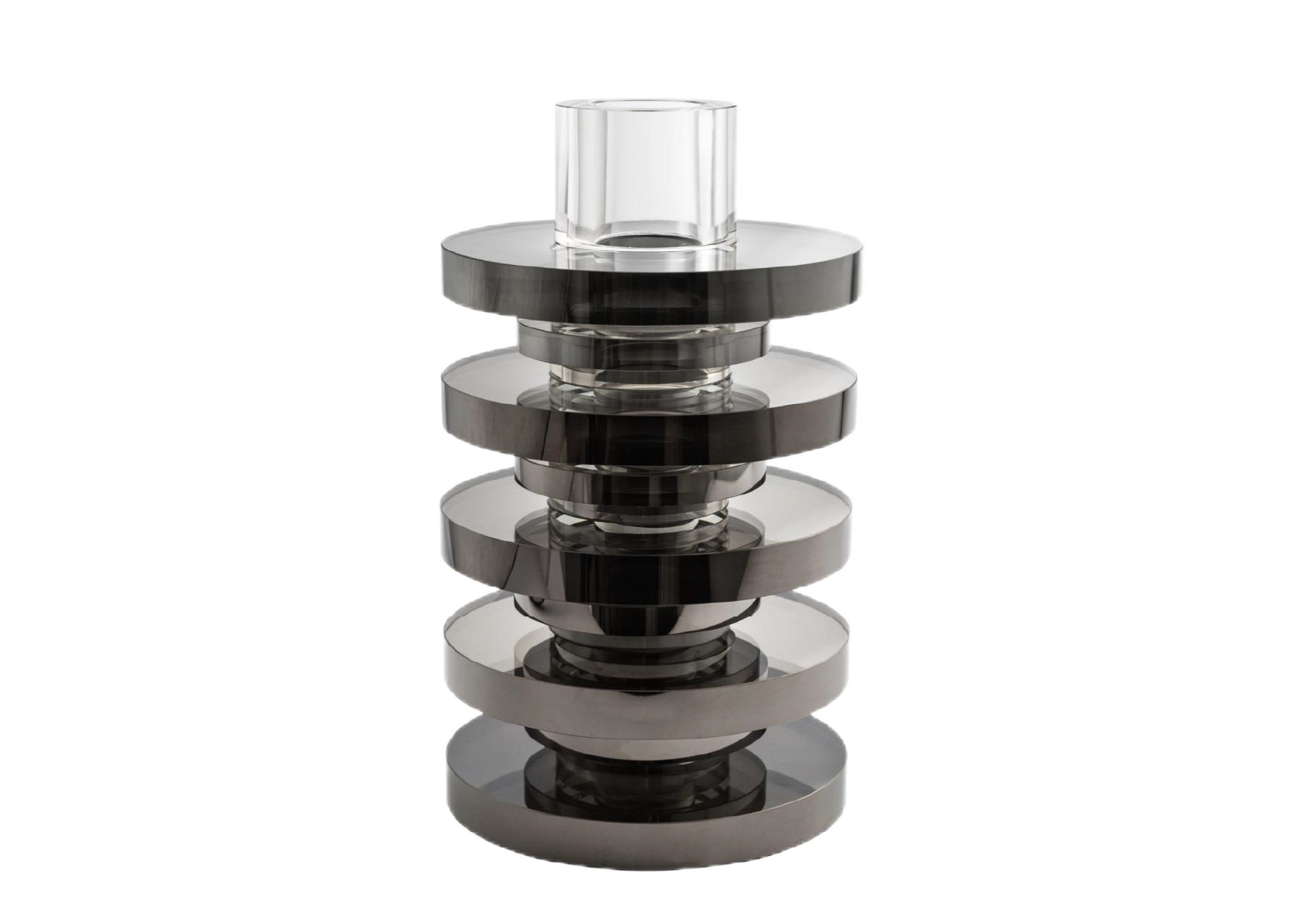 Crystal Orbit Grey Rotating Crystal Swirl Bottle