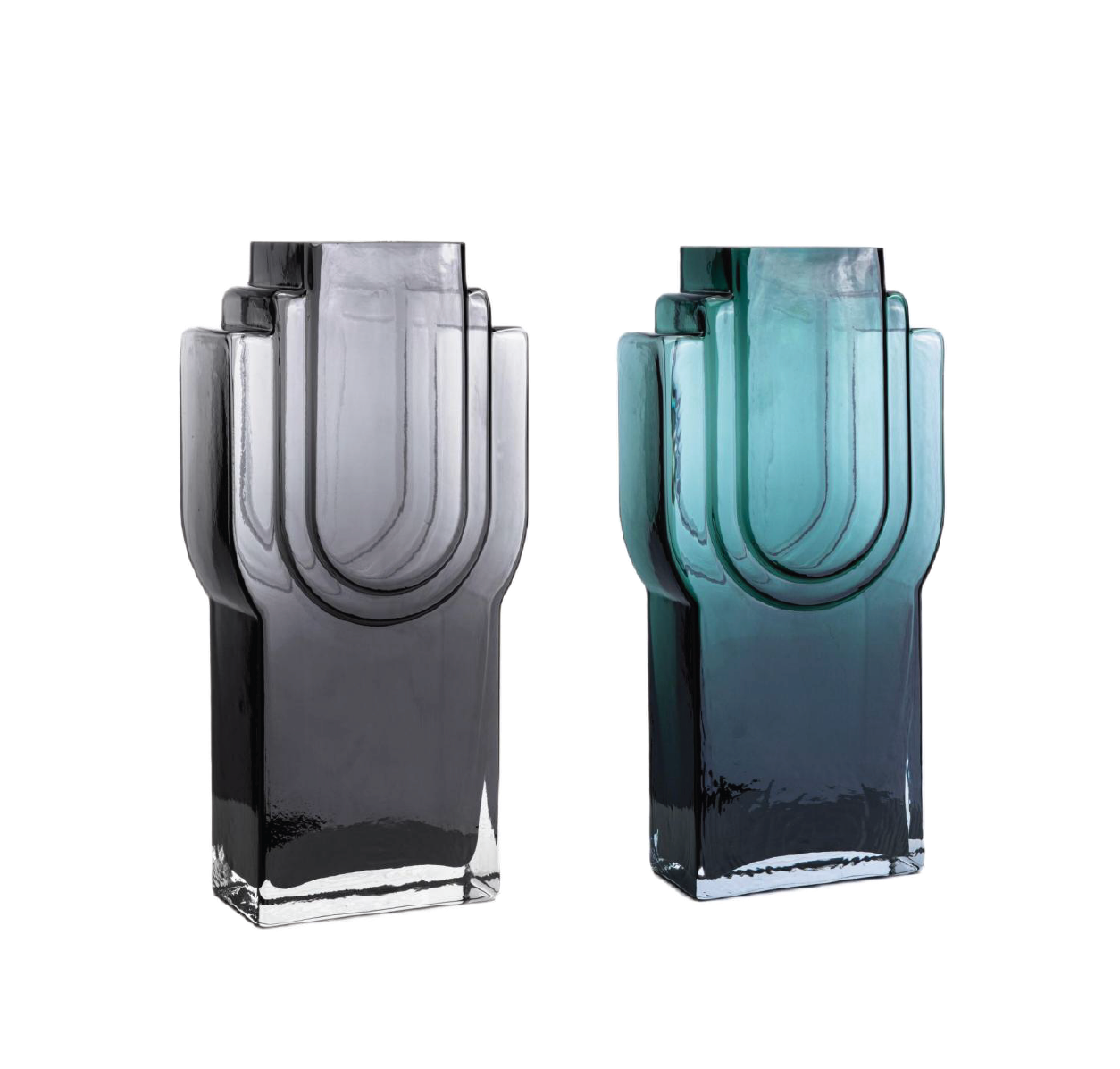 Opulent Hering Glass Luxury Hering Glass Bottle - Blue Green